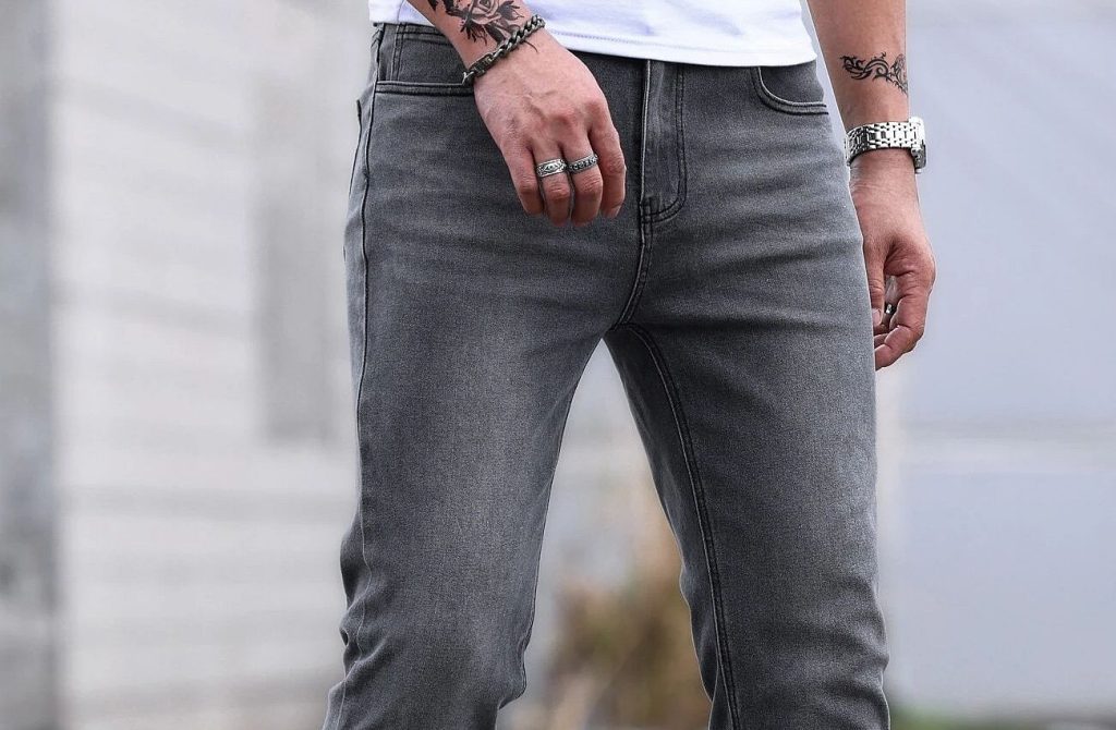 Nate Slim Fit Dark Grey Ripped Jeans – MCR TAILOR