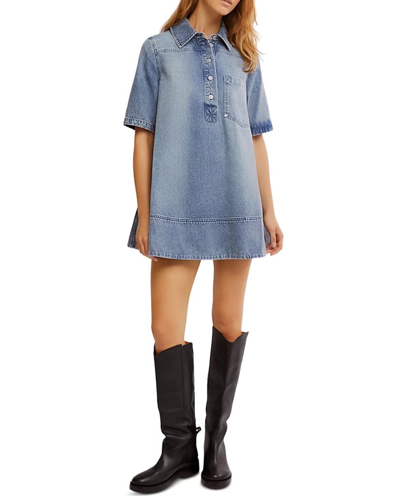 denim mini dress