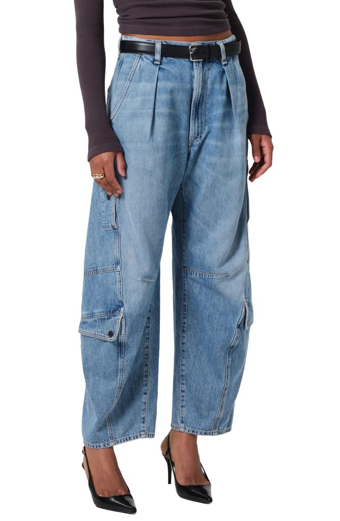 barrel-leg jeans